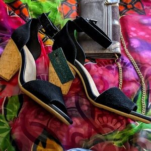 Emu Australia suede leather heeled sandals size 10